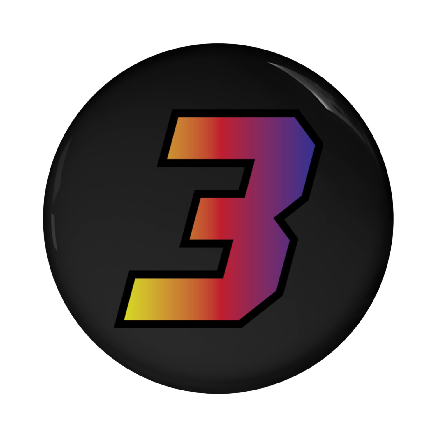 Racing Number 3 Pin Buttons