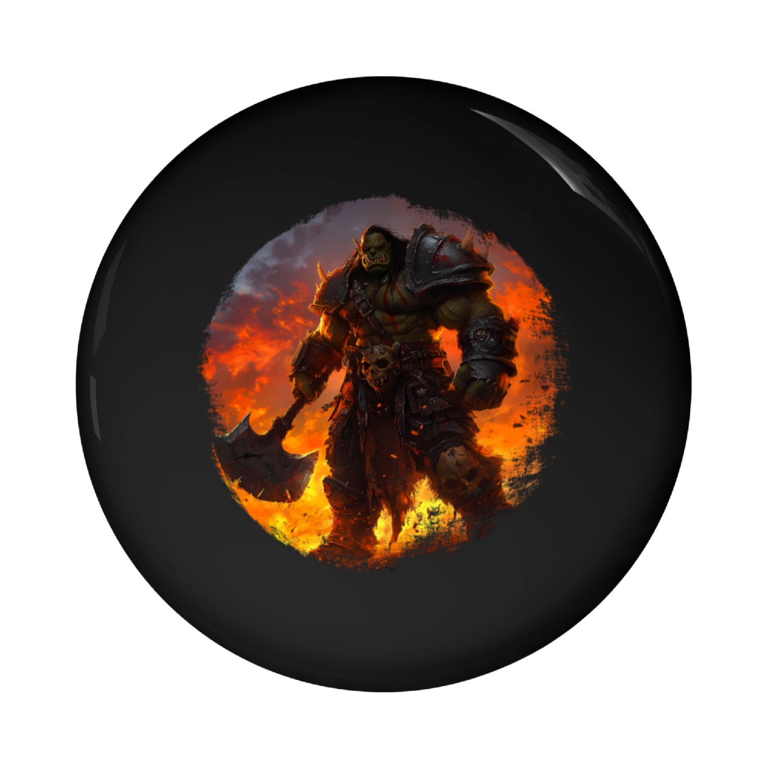Warlord in the Blaze of Destruction Pin Buttons