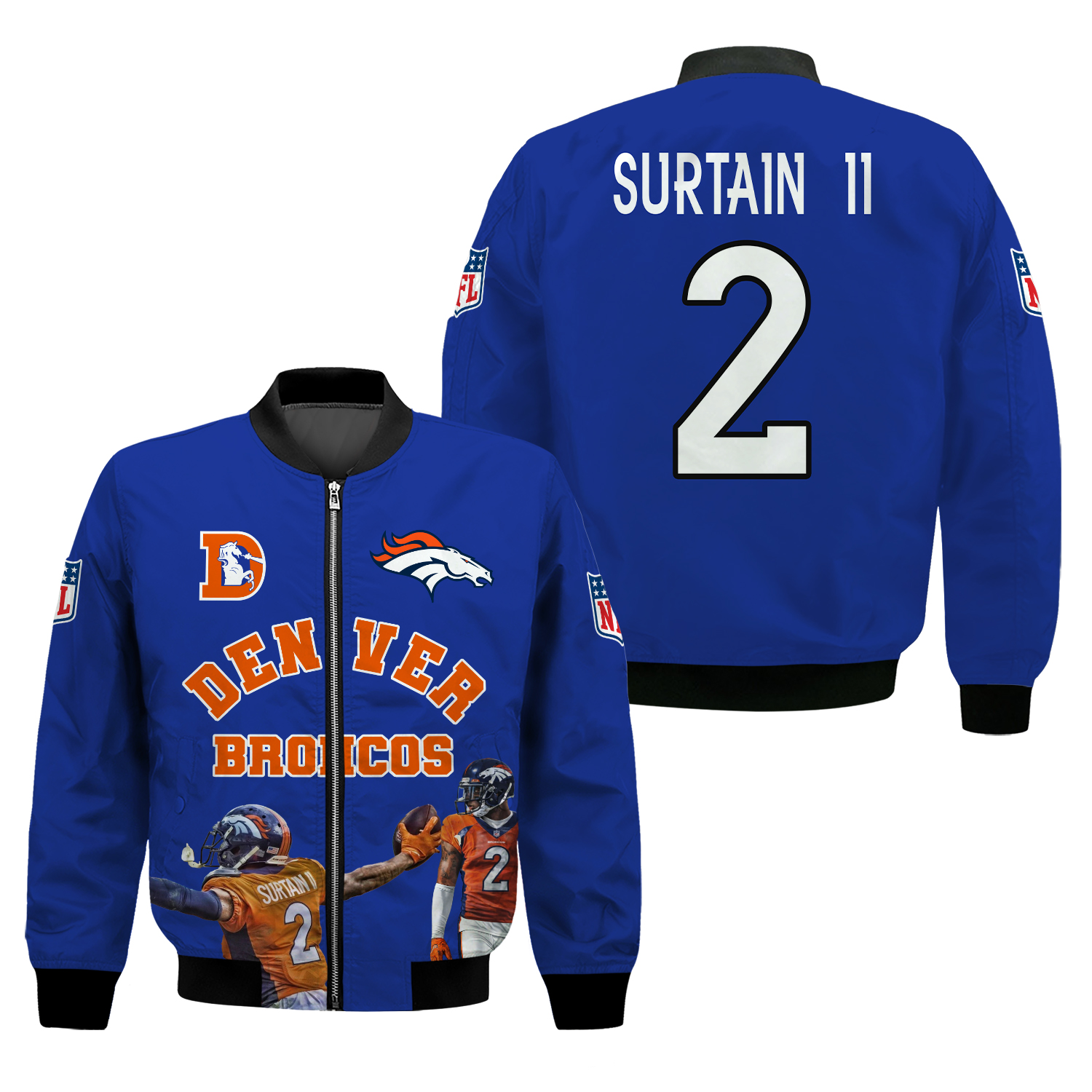 Patrick Surtain II Denver Broncos football Sideline Bomber Jacket