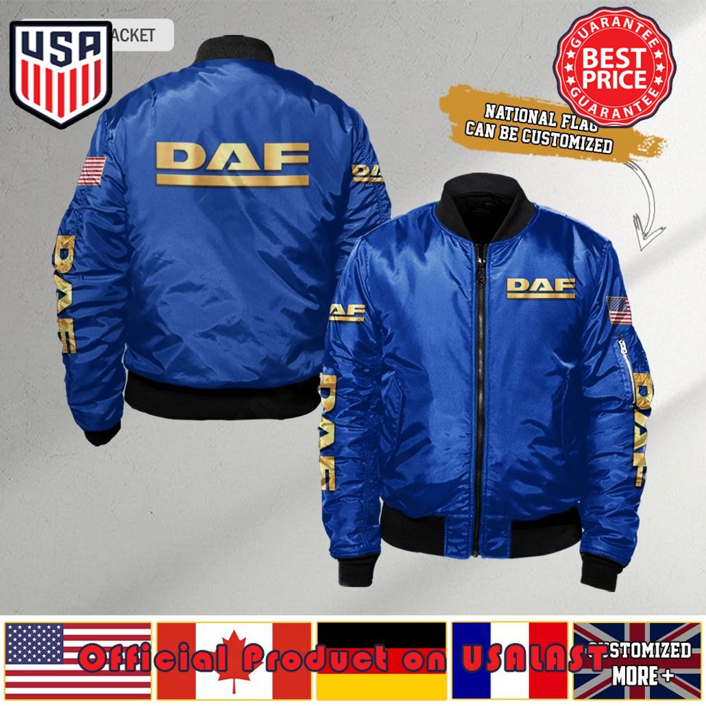 DAF TRUCKS CUSTOM FLAG BLUE BOMBER JACKET