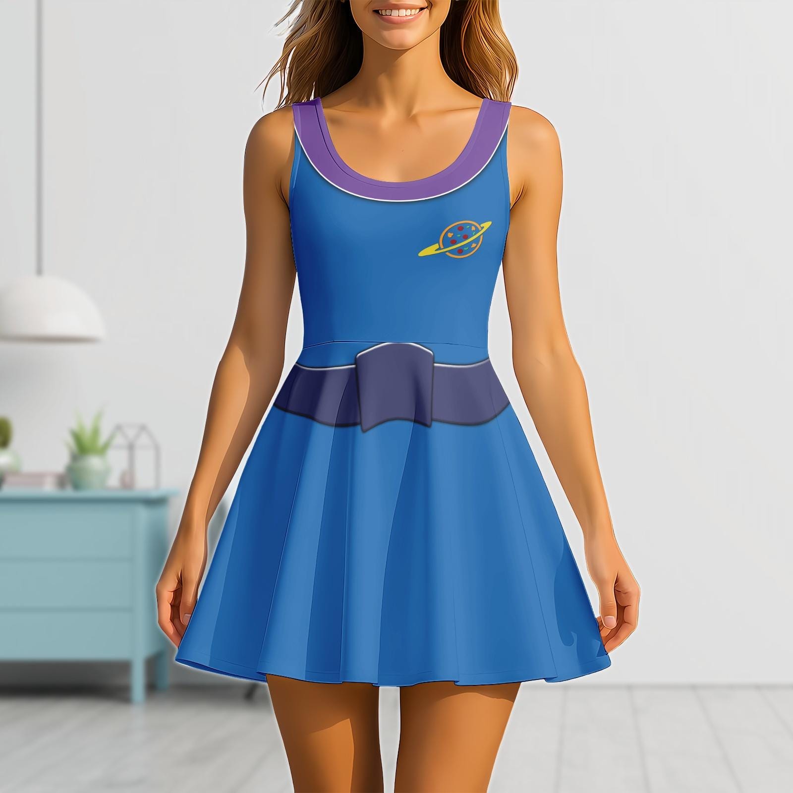 Alien Toy Story Costume Skater Dress, Three Eyes Aliens Costume Dress, Toy Story Mom Daughter Women Dress, Women Dress Gift