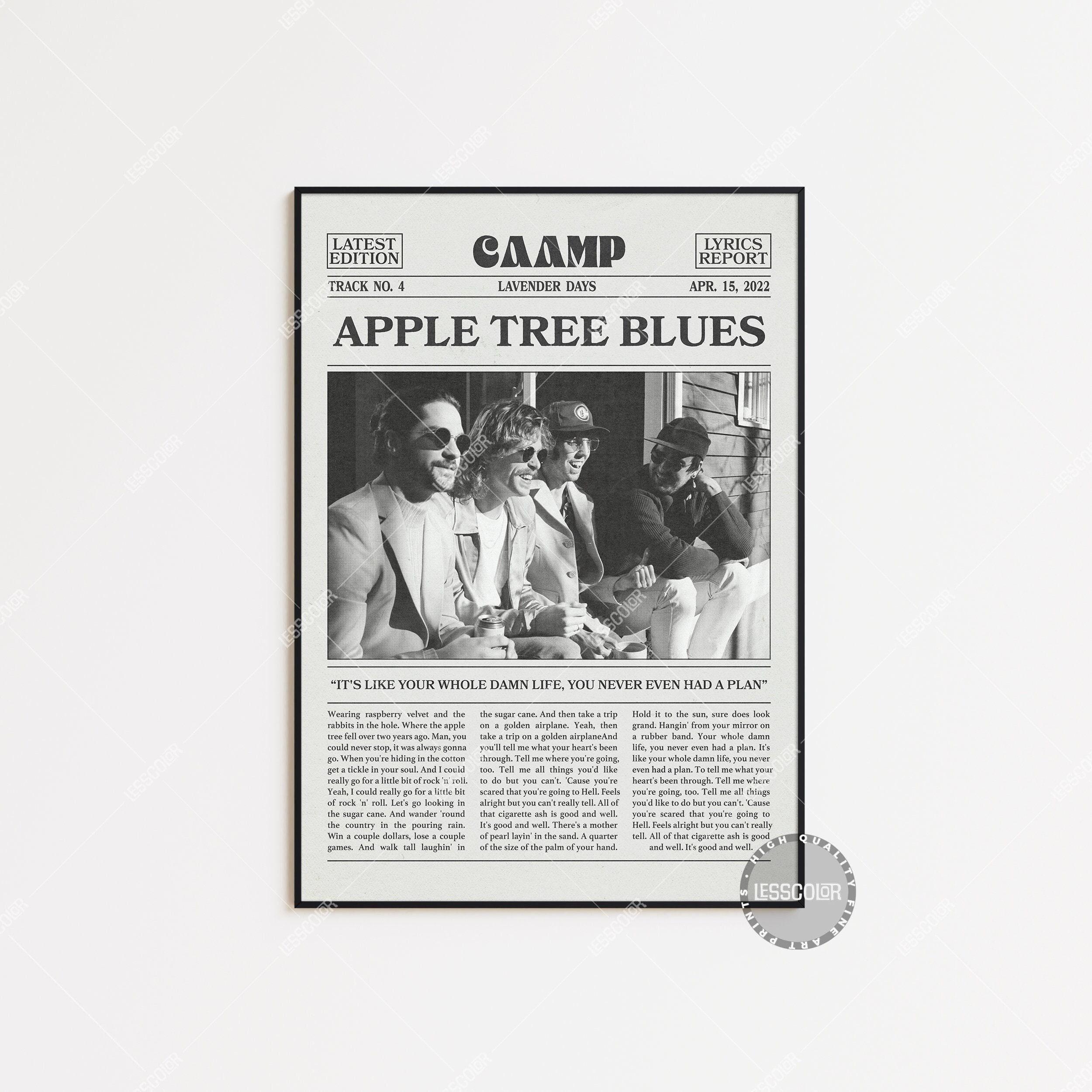 Caamp Apple Tree Blues Lyrics Poster - Premium Matte Vertical