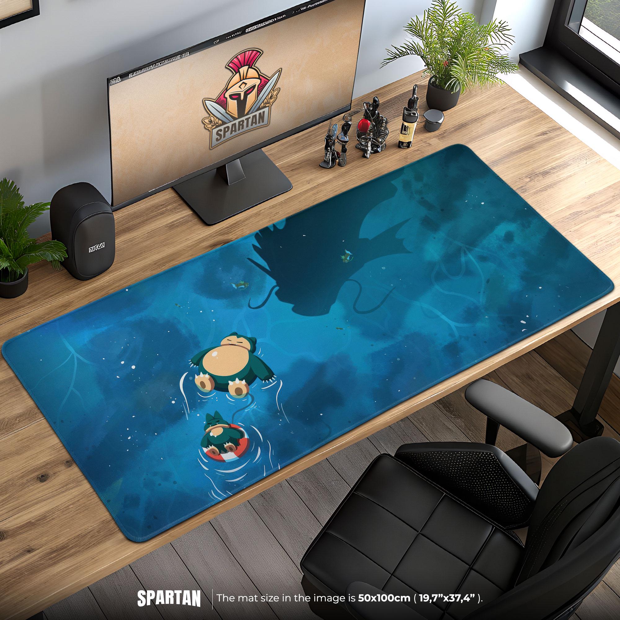 Sn Lax & Gyarados Shadow Mouse Pad - Peaceful Poket mons Desk Mat