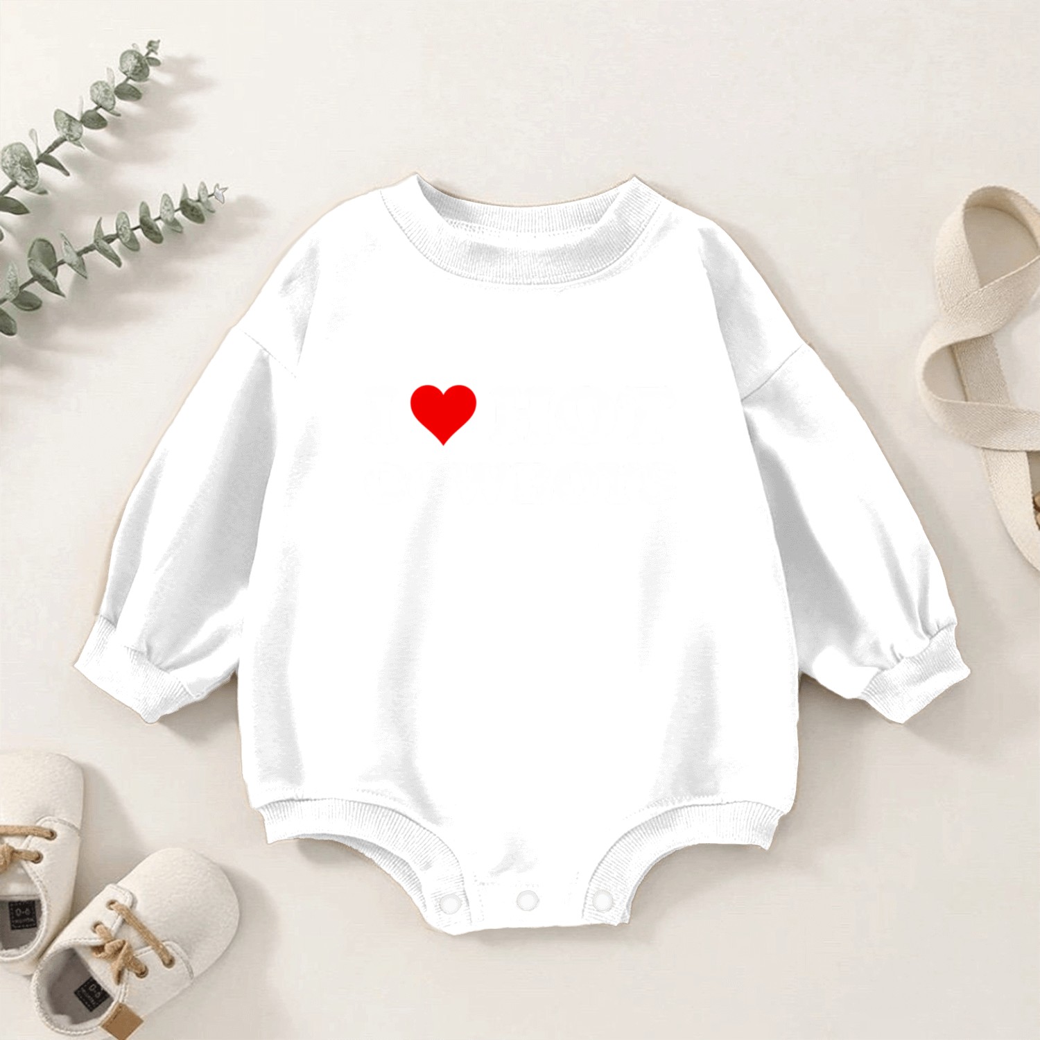 I Love Hot Cowboys Western Rodeo Baby Romper Sweatshirts