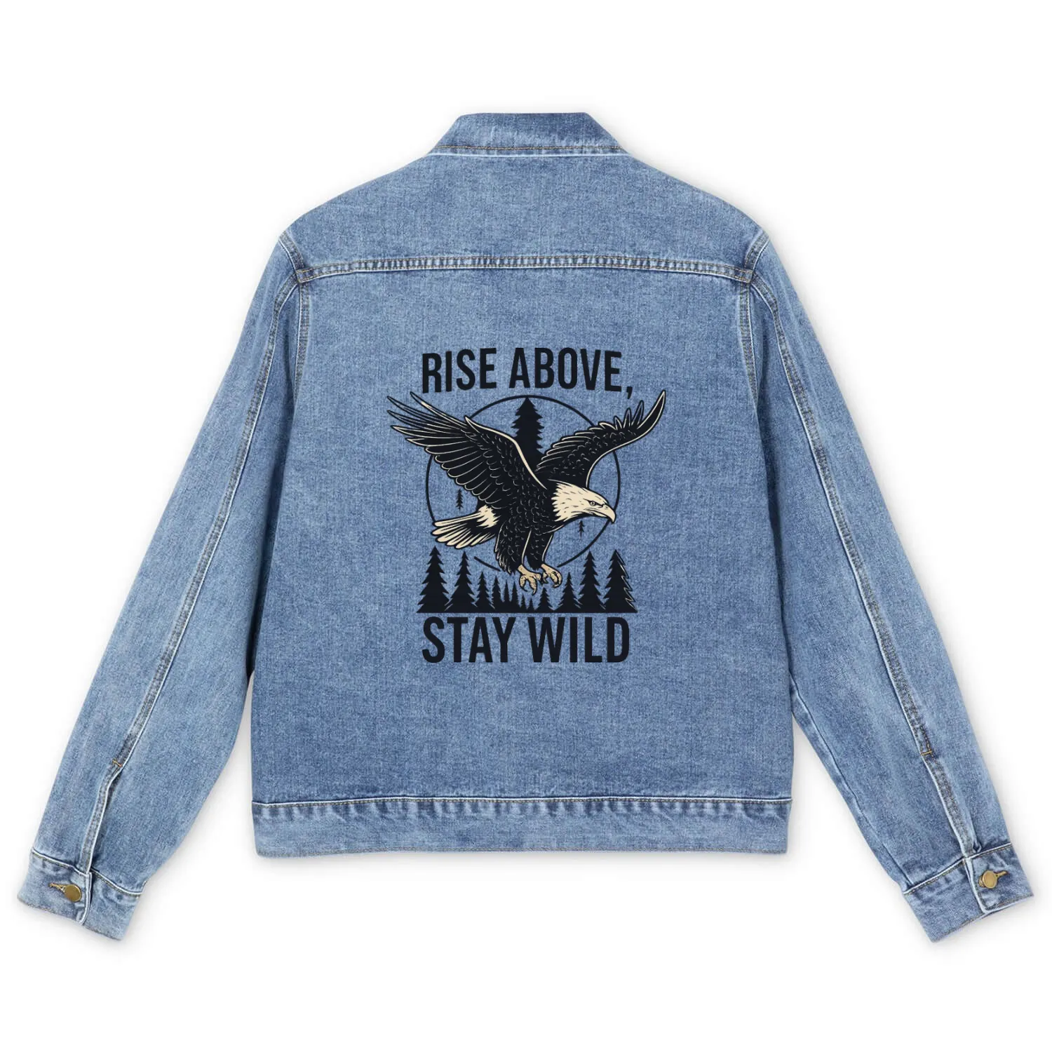 Soar Fierce, Live Free – Bald Eagle Wilderness Des Men's Denim Jackets