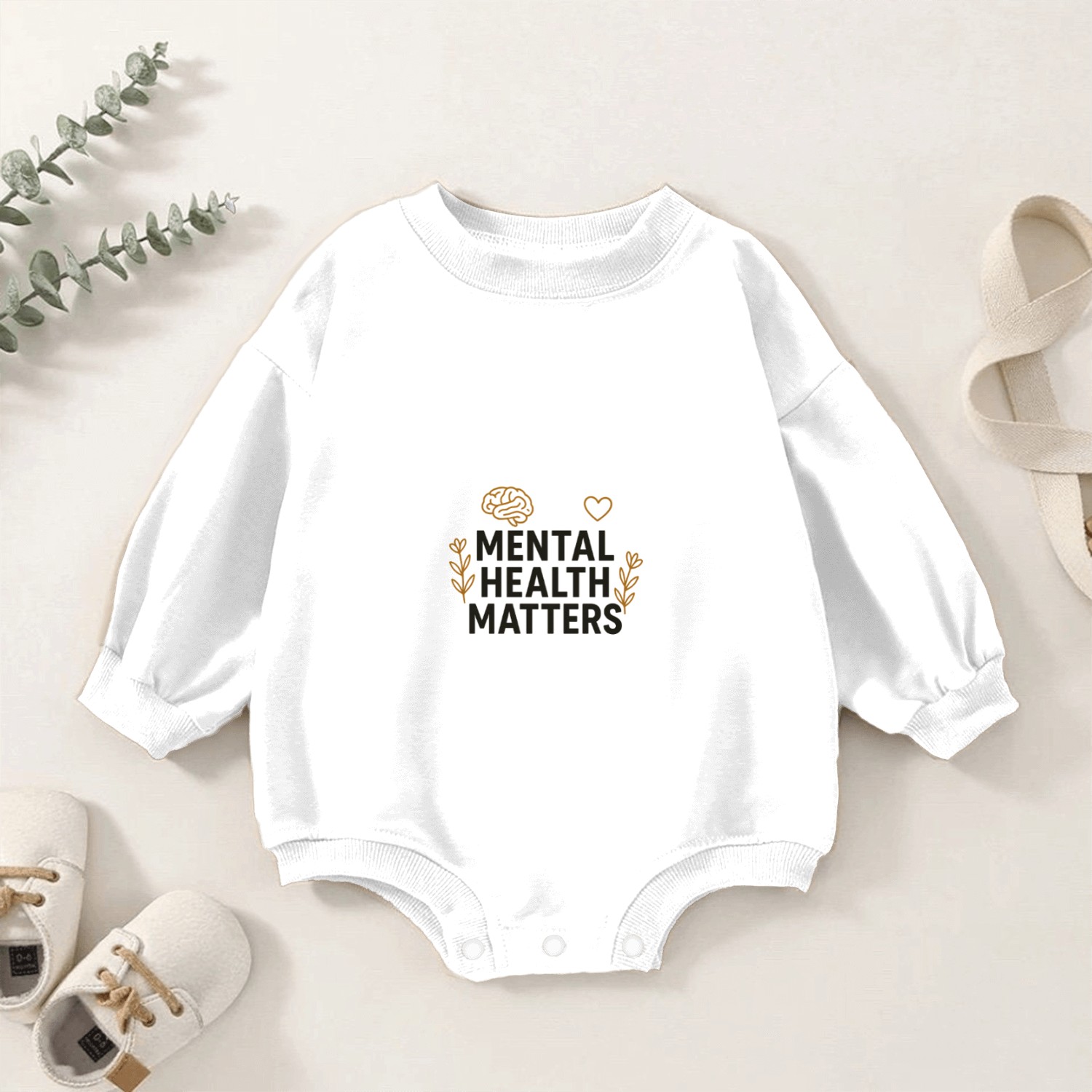 Mental Health Matters | Positive Mindset Graphic T Baby Romper Sweatshirts