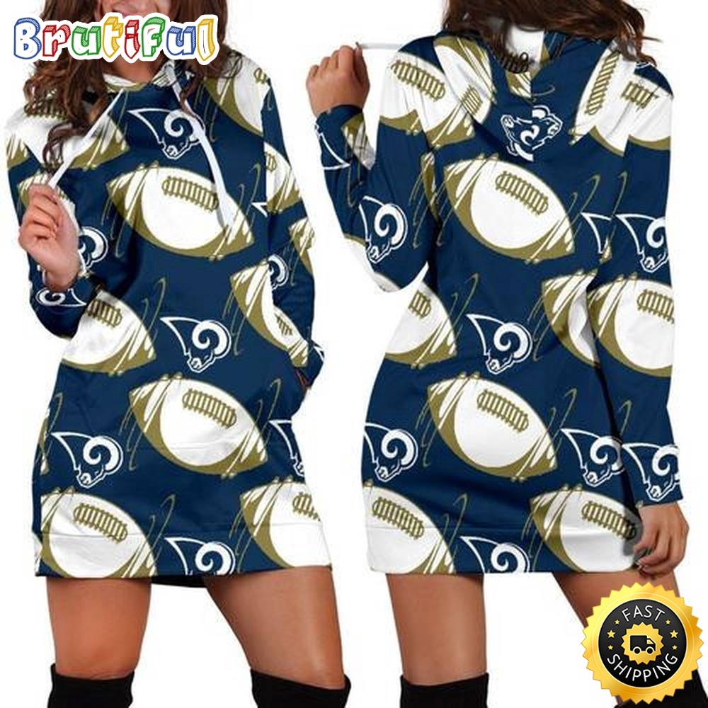 football Los Angeles Rams Hoodie Dress All Over Print For Women Hoodie