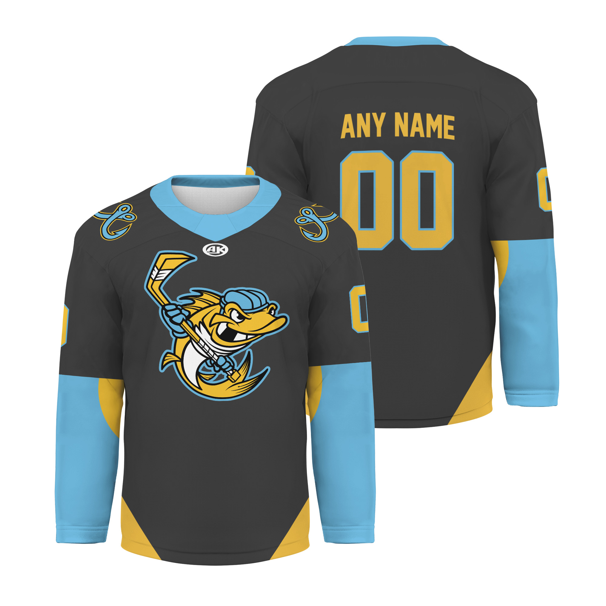 Personalized Toledo Walleye Black V-shaped Hockey Shirt Men's Fan Gear Xmas Gift