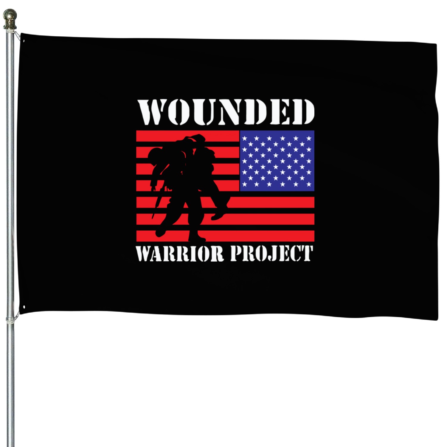 Wounded Warrior Project Us Flag House Flags