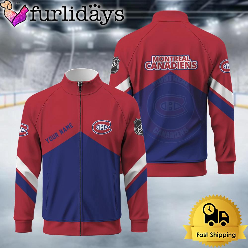Montreal Canadiens Logo Custom Standing Neck Zipper Jacket