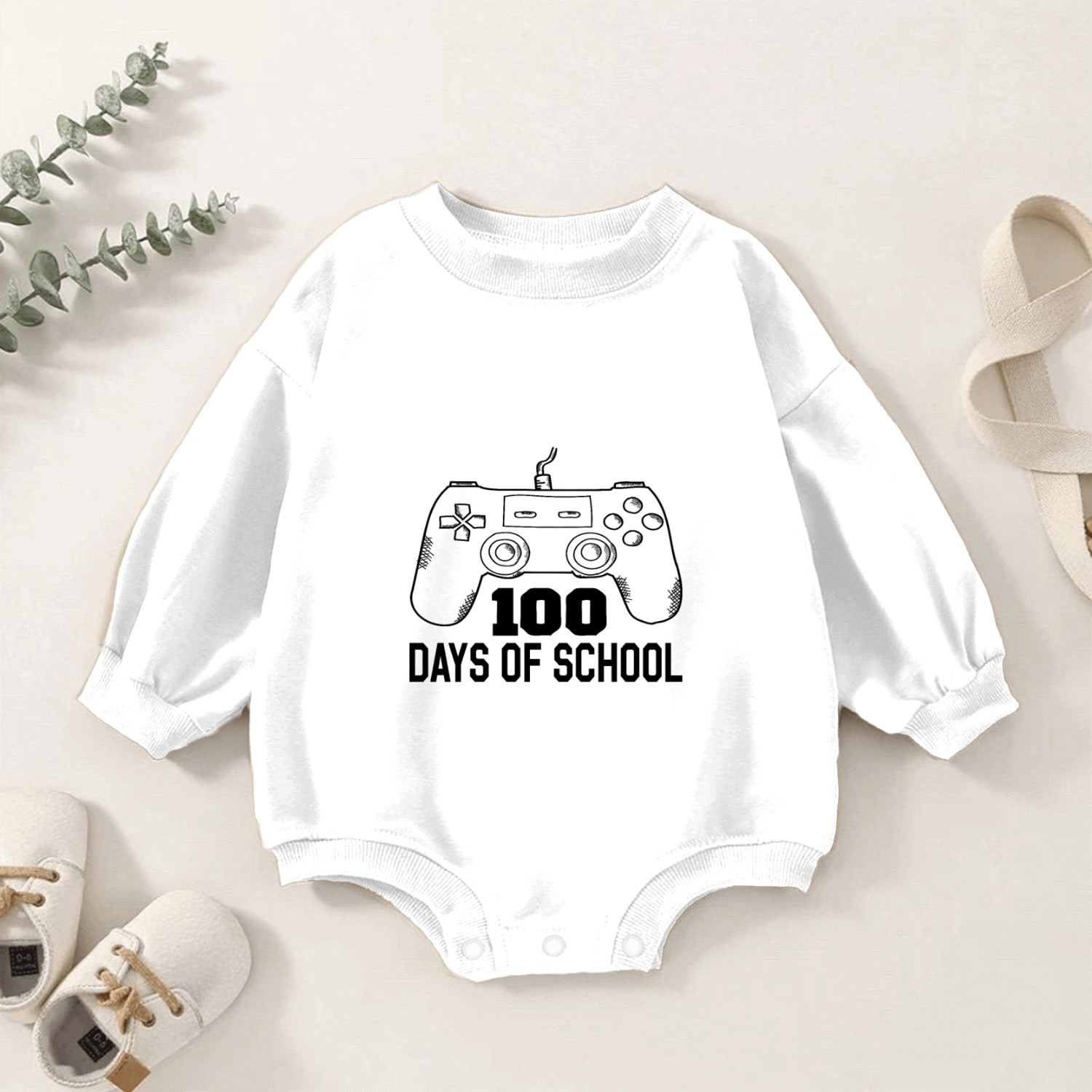 Level 100 completed 100 days of school unlocked Baby Romper Sweatshirts