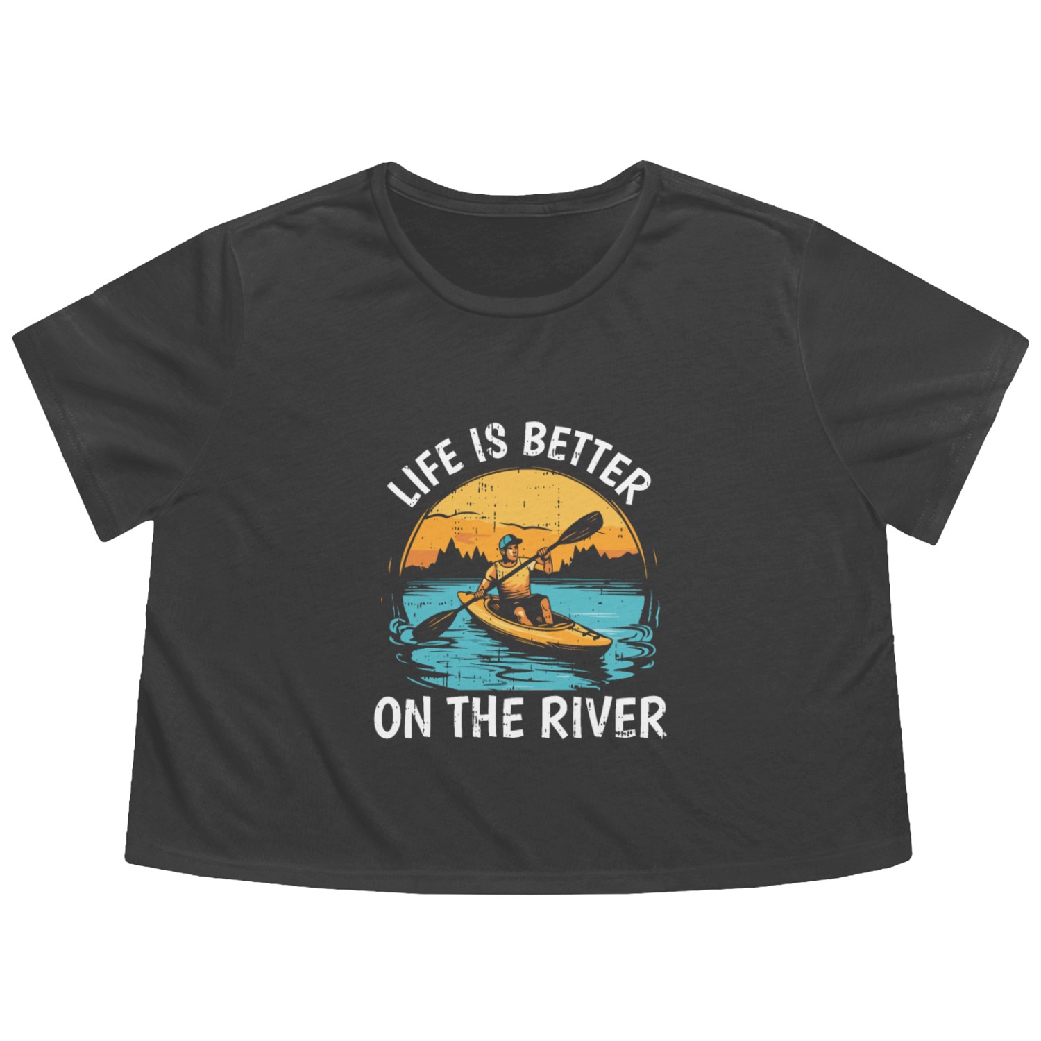 Life is Better on the River Flowy Cropped Tees