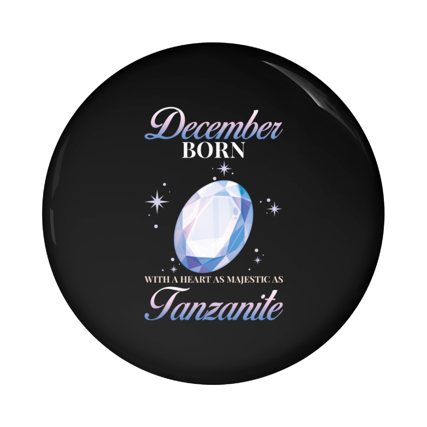 Birthstone December Tanzanite Pin Buttons