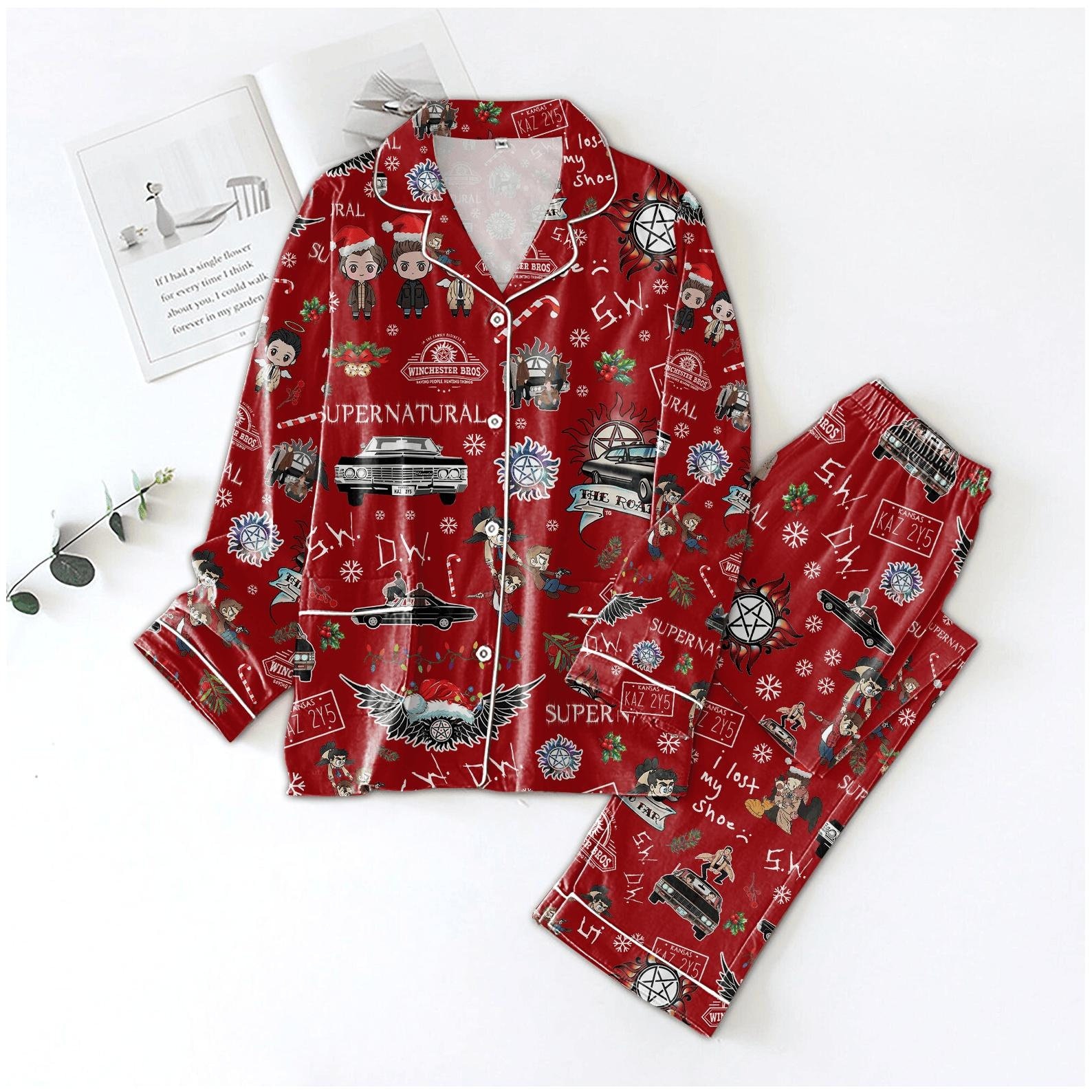Supernatural Series Pajamas, Supernatural Sitcom Shirt, Winchester Brothers Shirt, Supernatural Movie Pajamas, Sam Dean Christmas Gift