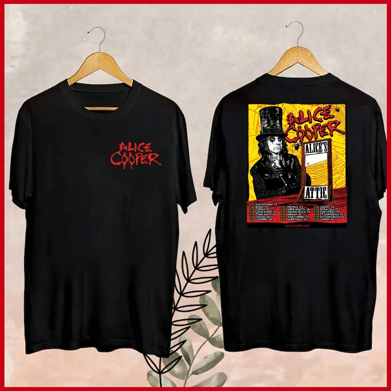 Alice Cooper Alice’s Attic 2026 Tour Date Unisex 2-Sided T-Shirt Gift