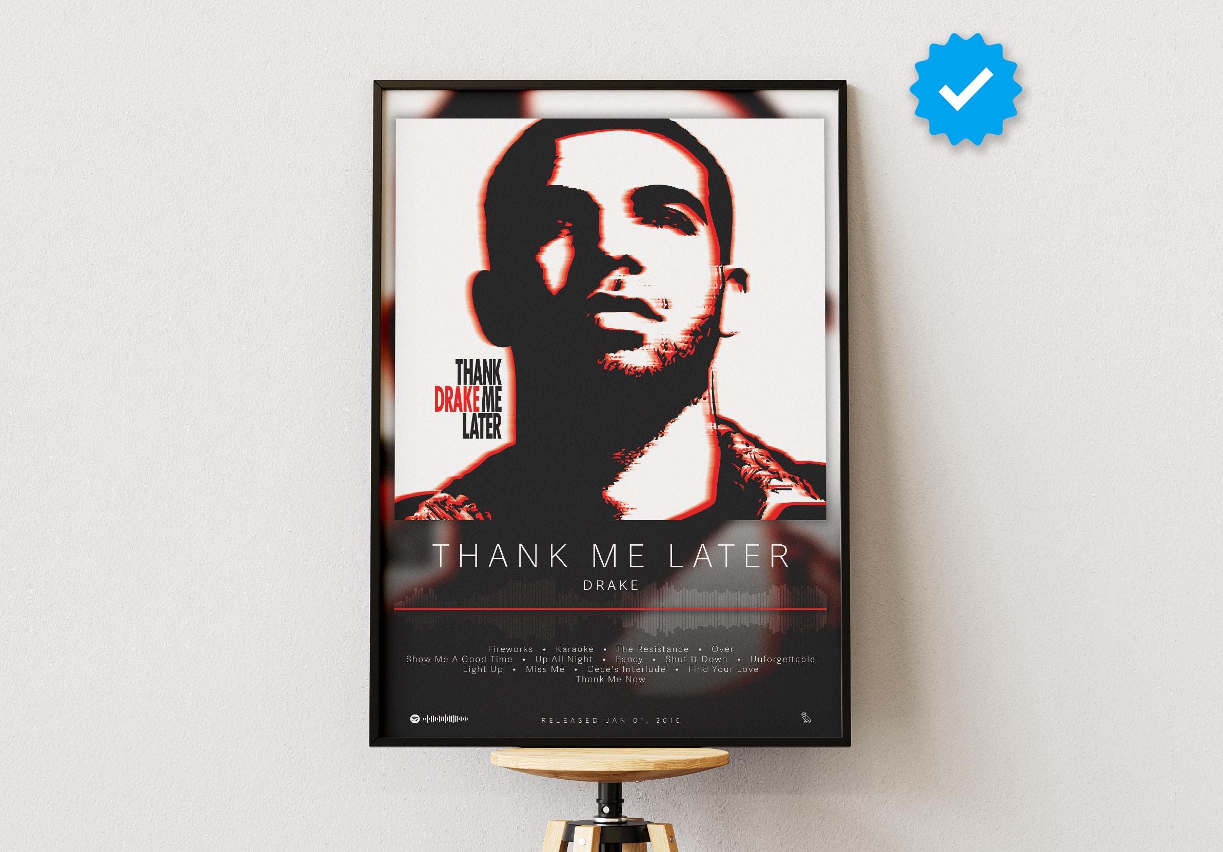 Drake Poster | Thank Me Later Poster | Album Poster Prints | Wall Decor Posters | Album Cover | Rap Music Poster