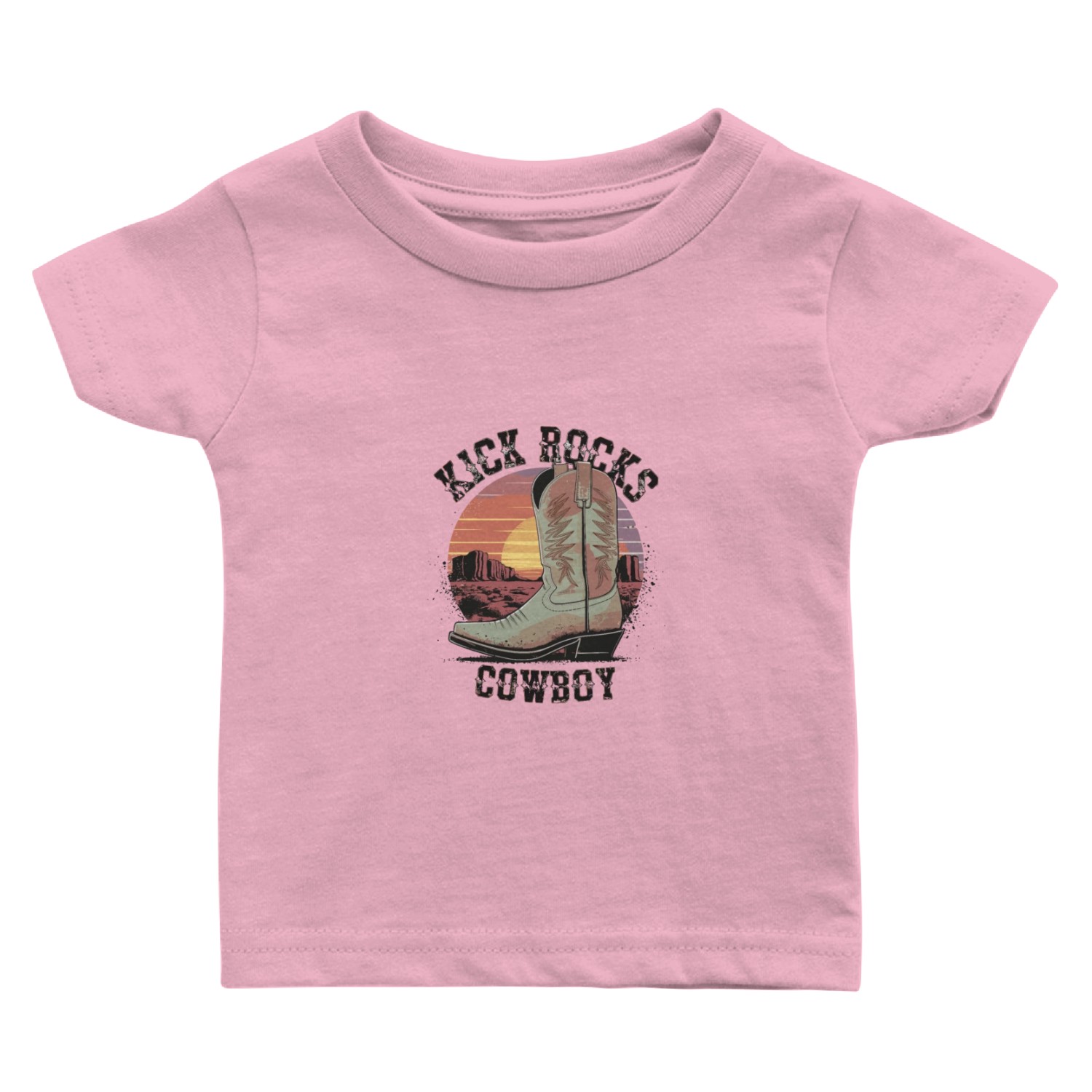 Kick Rocks Cowboy Western Sunset for a Western Baby T Shirts