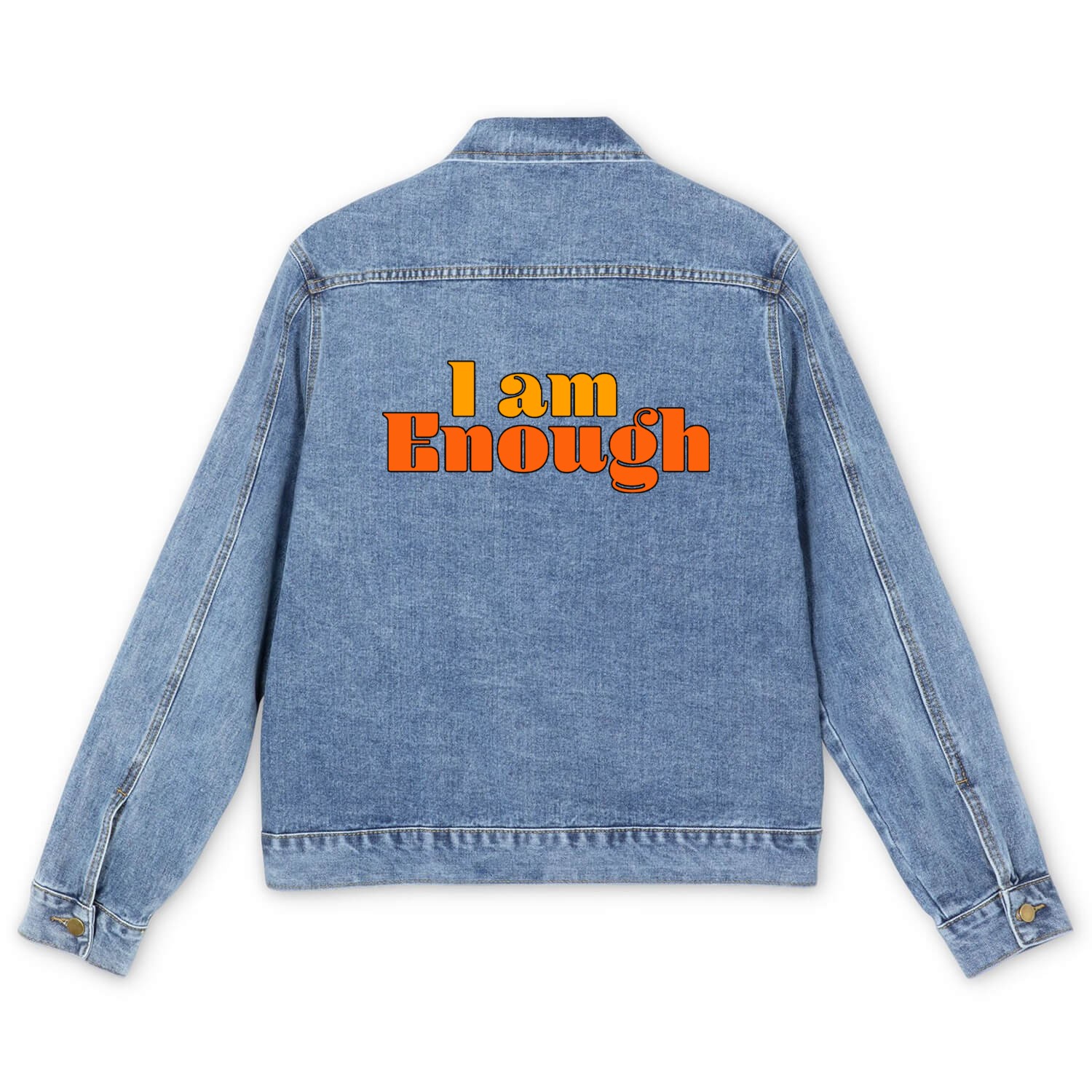 I Am Enough – Self-Love Affirmation Typography Men's Denim Jackets
