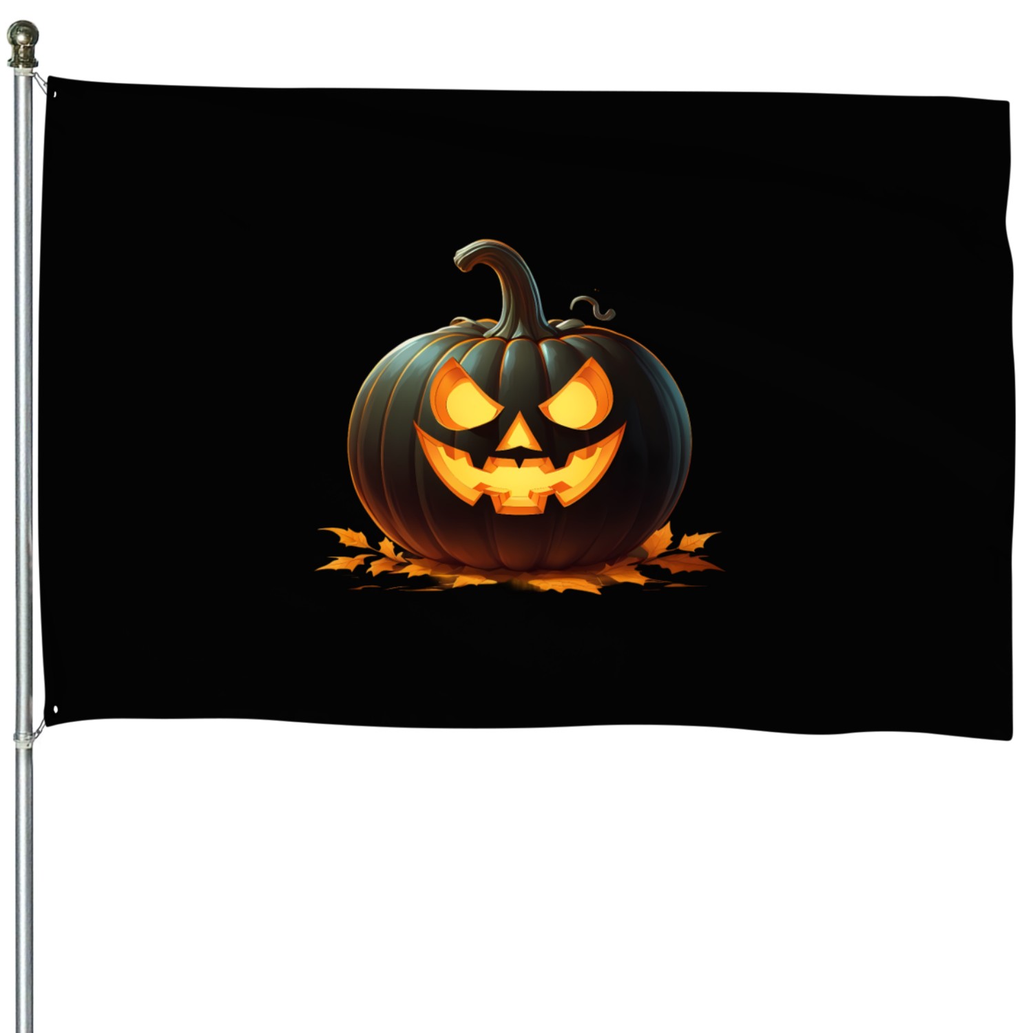 Midnight Glow: Enchanted Halloween Pumpkin House Flags