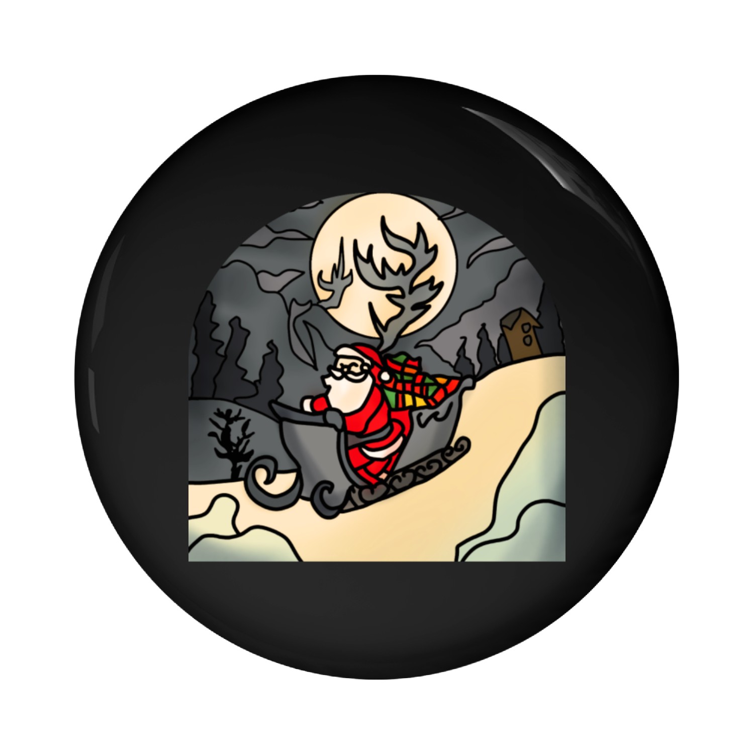 Hallowed Rustic Holiday Claus Pin Buttons