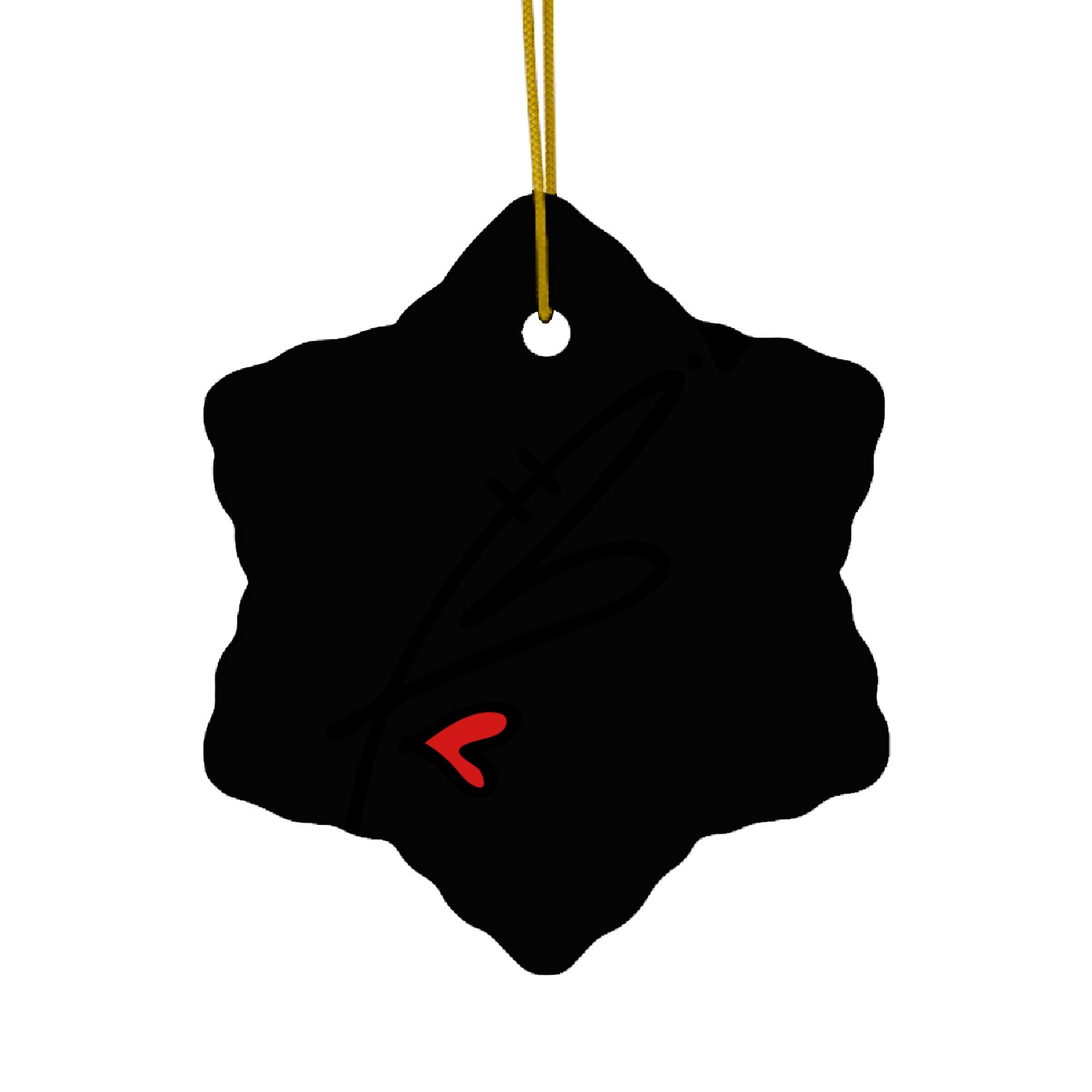 Letter B with arrow heart Ceramic Ornaments