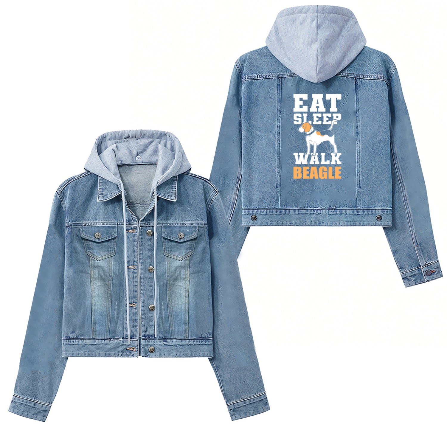 Eat Sleep Walk Dog Walkers Gift Women's Denim Jackets