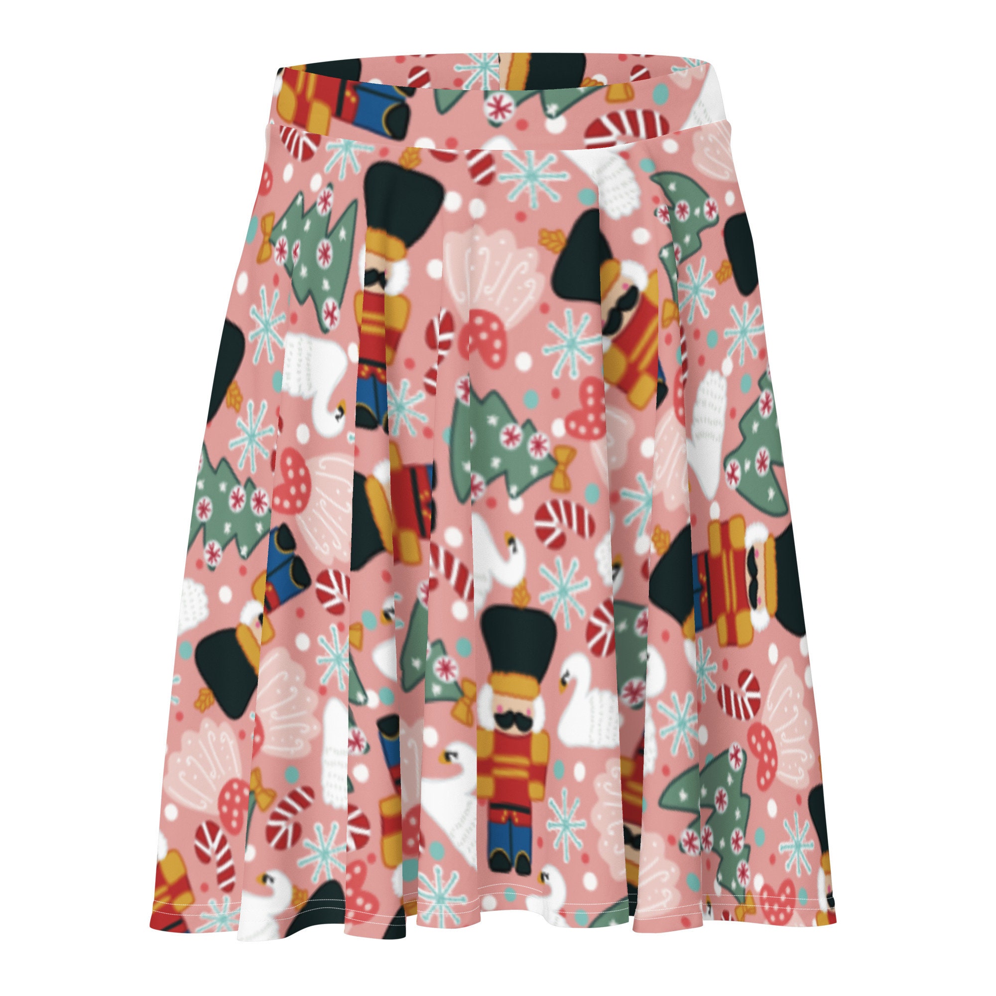 Pink Nutcracker Skater Skirt, Women's Skater Skirt