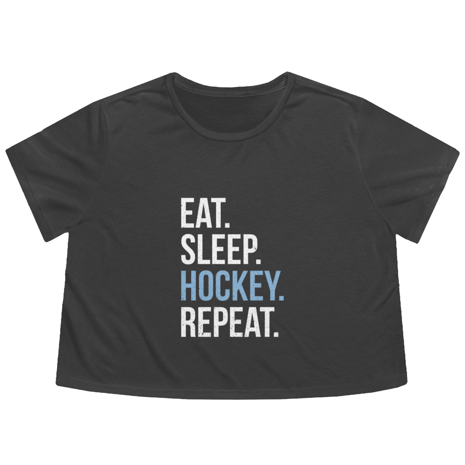 Eat Sleep Hockey Repeat Gift Flowy Cropped Tees