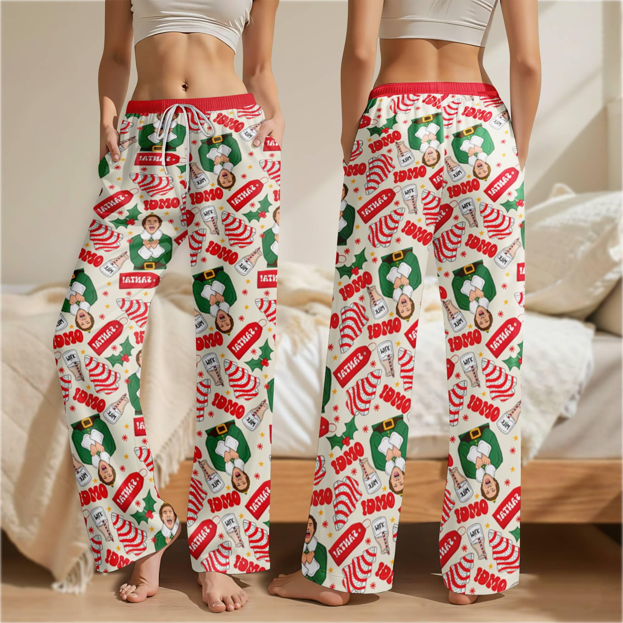 Buddy The Elf Pajamas Pants, Funny Christmas Holiday Party, Elf Movie Xmas Sleepwear Pants, Christmas Gift For Family 2025 Matching Pjms