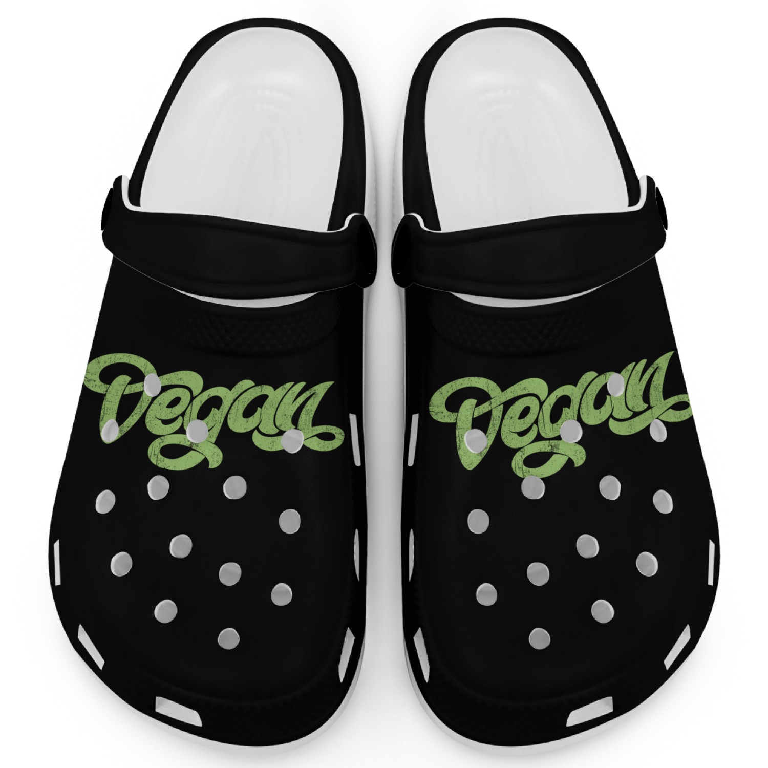 Vegan Vintage Type Design Clogs