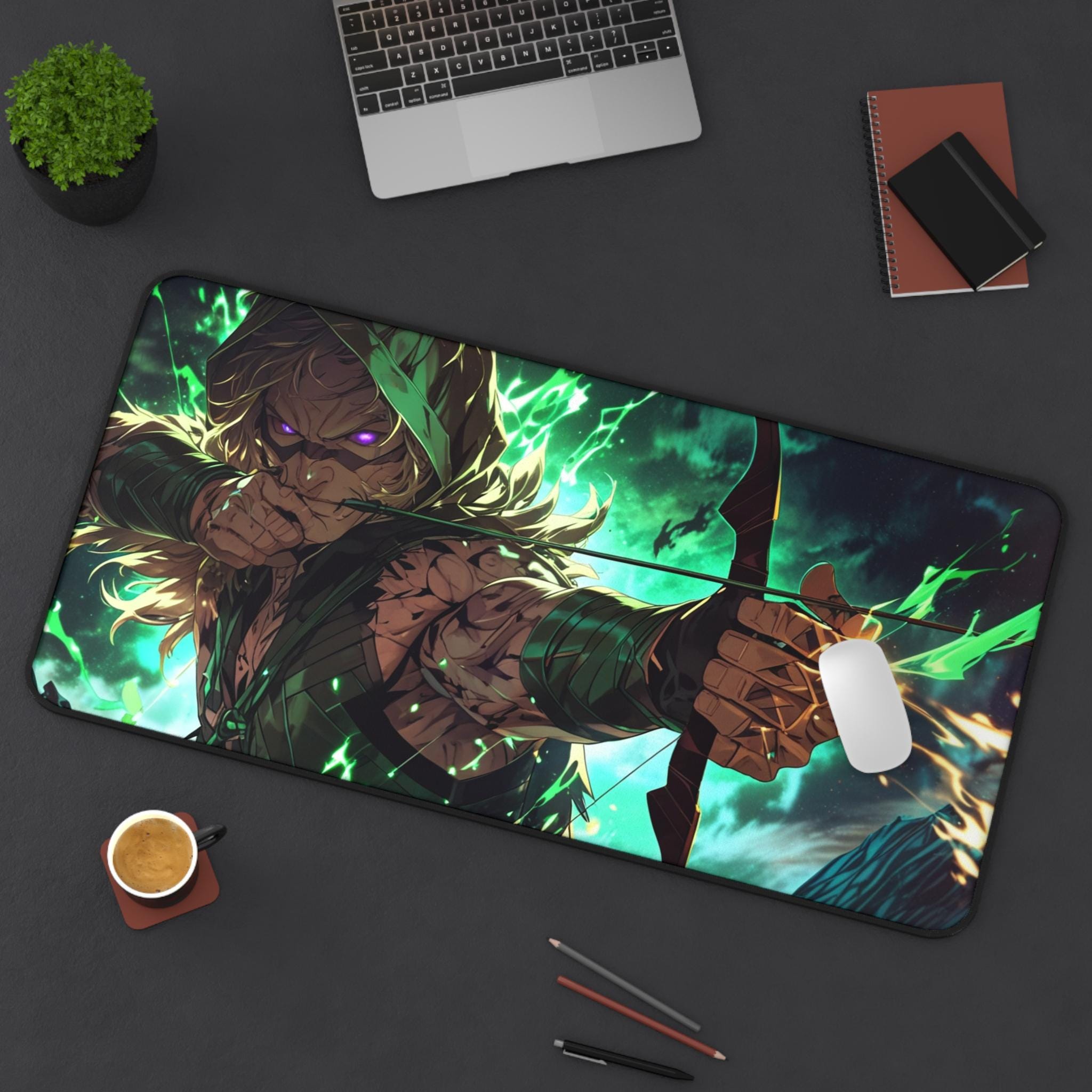 Green Arrow Desk Mat - Gaming & Office Mouse Pad, Unique Desk Accessories