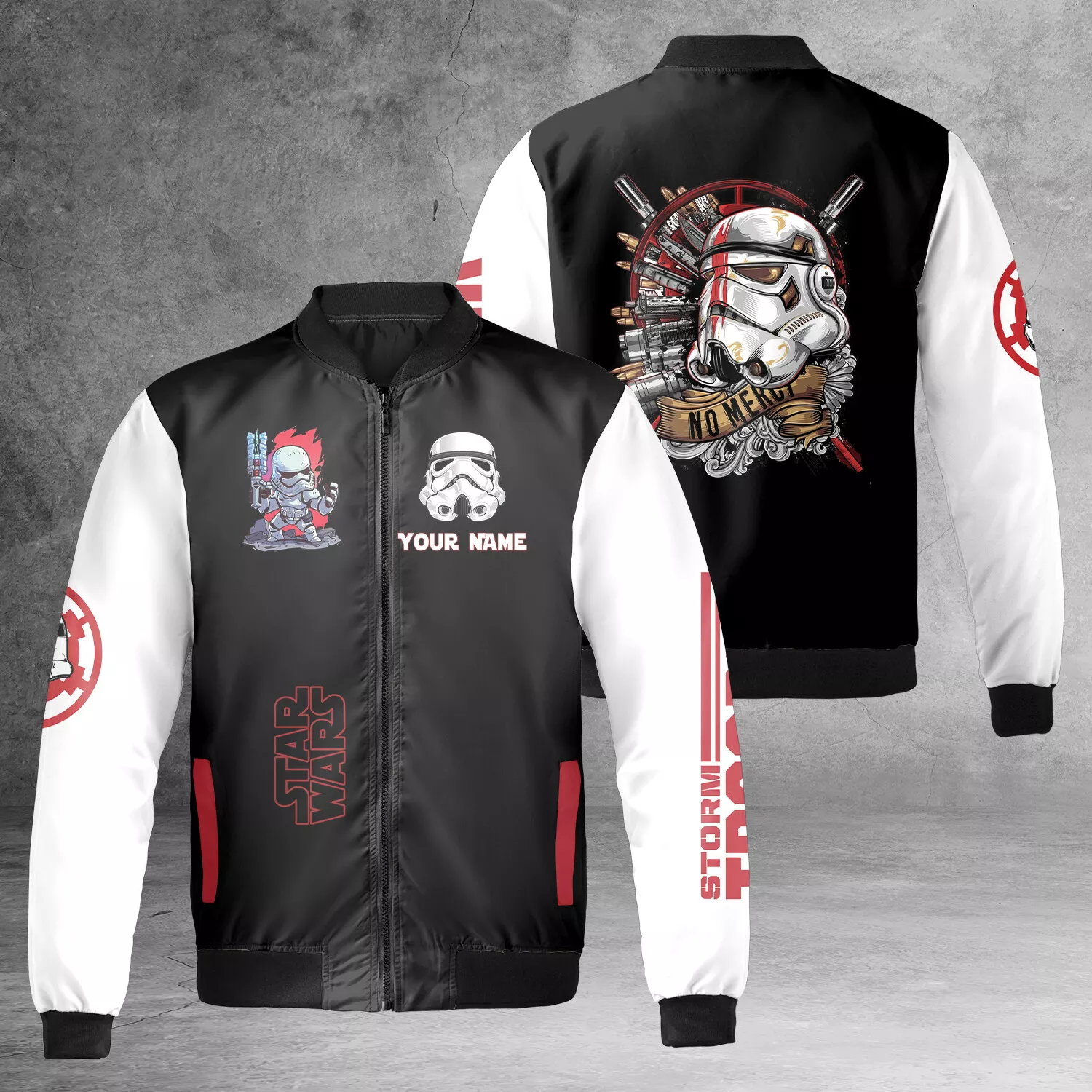 Personalized We're Never Too Old For Stormtrooper Galaxy's Edge Bomber Jacket