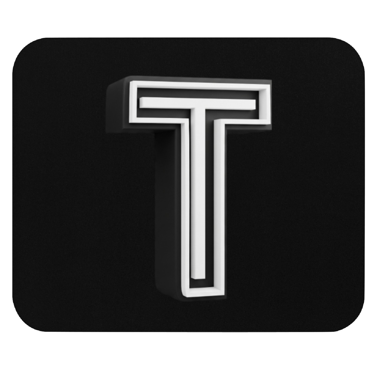 Neon Light Letter T Design Mouse Pads