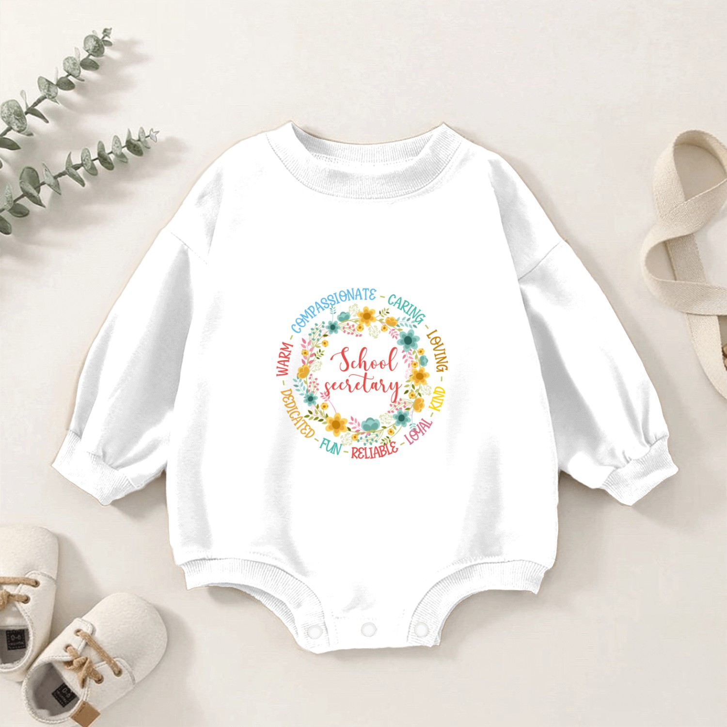 School secretary circle Baby Romper Sweatshirts