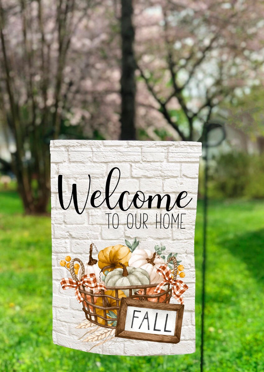 Pumpkin Basket Garden Flag , Fall Sublimation, Sublimation Designs
