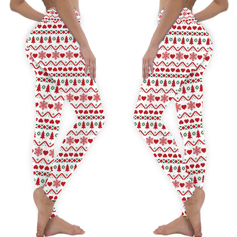 Christmas Men's Performance leggings - White, compression tights, activewear bottoms,
