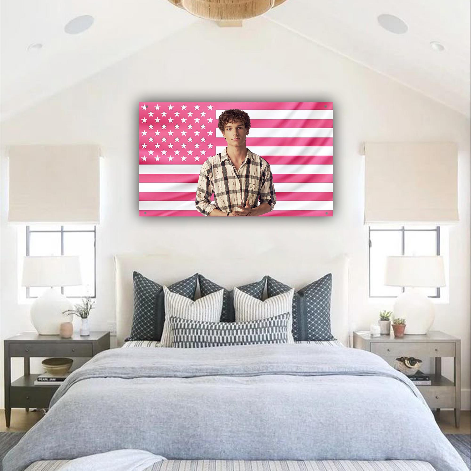 Mason Thames Pink Flag Wall Tapestry Teen Dorm Decor