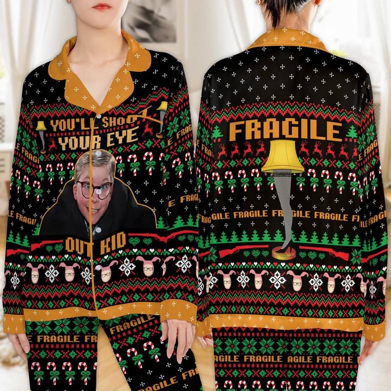 A Christmas Story Pajamas Ralphie Pink Bunny Pajamas Oh Fudge Holiday Pajamas Movie Christmas Pajamas Family Matching Xmas Pajamas