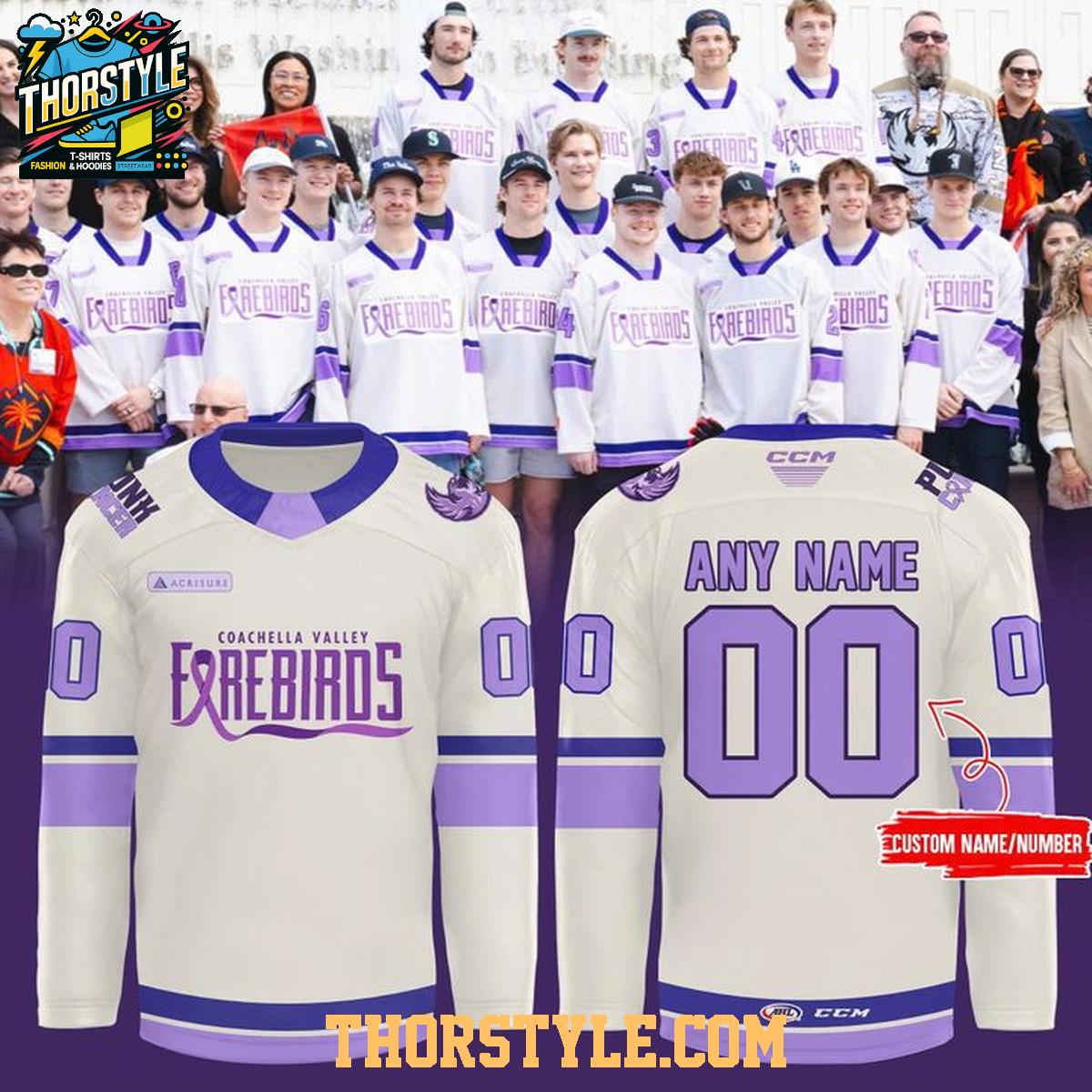 Coachellla Valley Firebirds Cancer Awareness Night 2026 Hockey Jersey