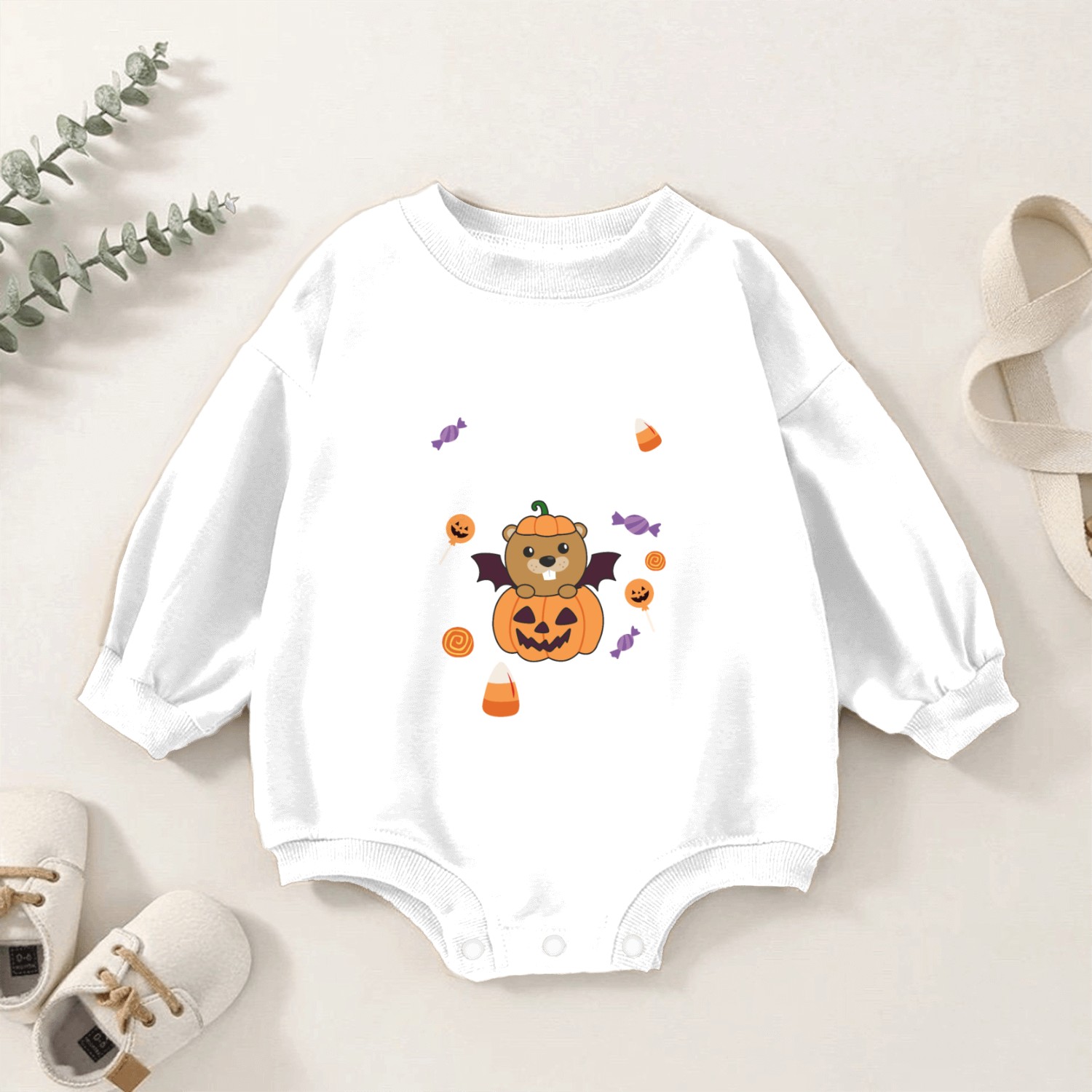 Beaver Halloween Trade Brother For Candy Baby Romper Sweatshirts
