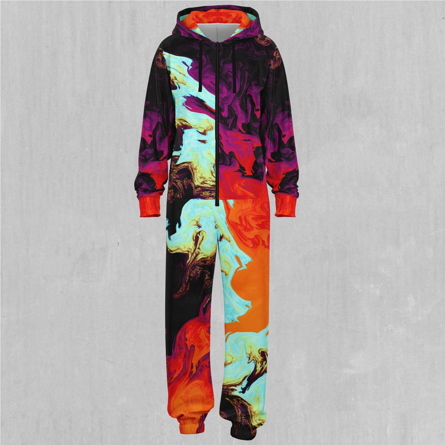 Lava Bath Psychedelic Adult Zip Up Jumpsuit Pajamas