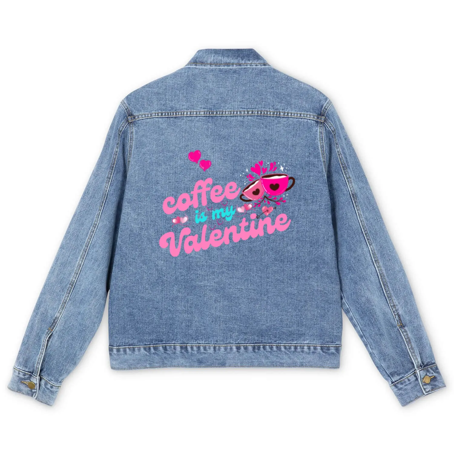 Coffee Lovers Coffee Is My Valentine Men's Denim Jackets