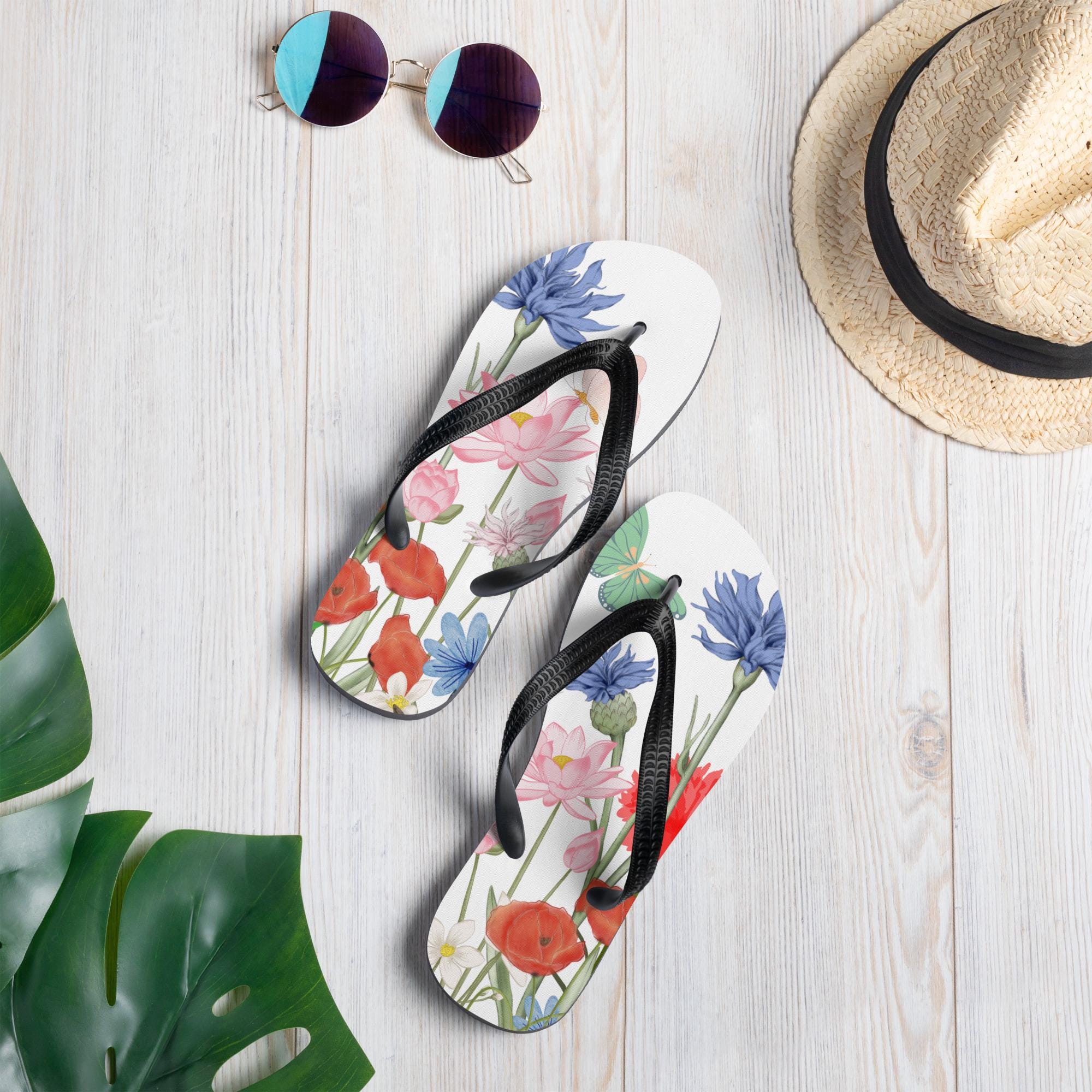 spring Lotus flip flops gift for friend mom daughter