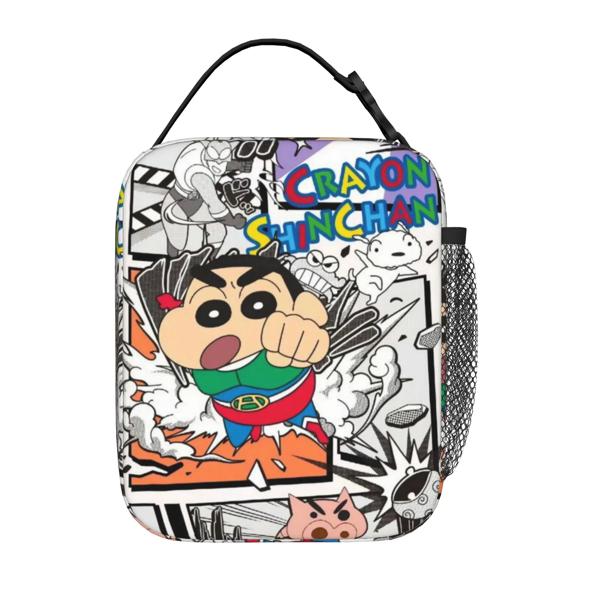 Crayon Shin-chan Naughty Shin Boy Kids Lunch Bag, Multi-Function Insulated Food Storage Lunch Bag, Back to School