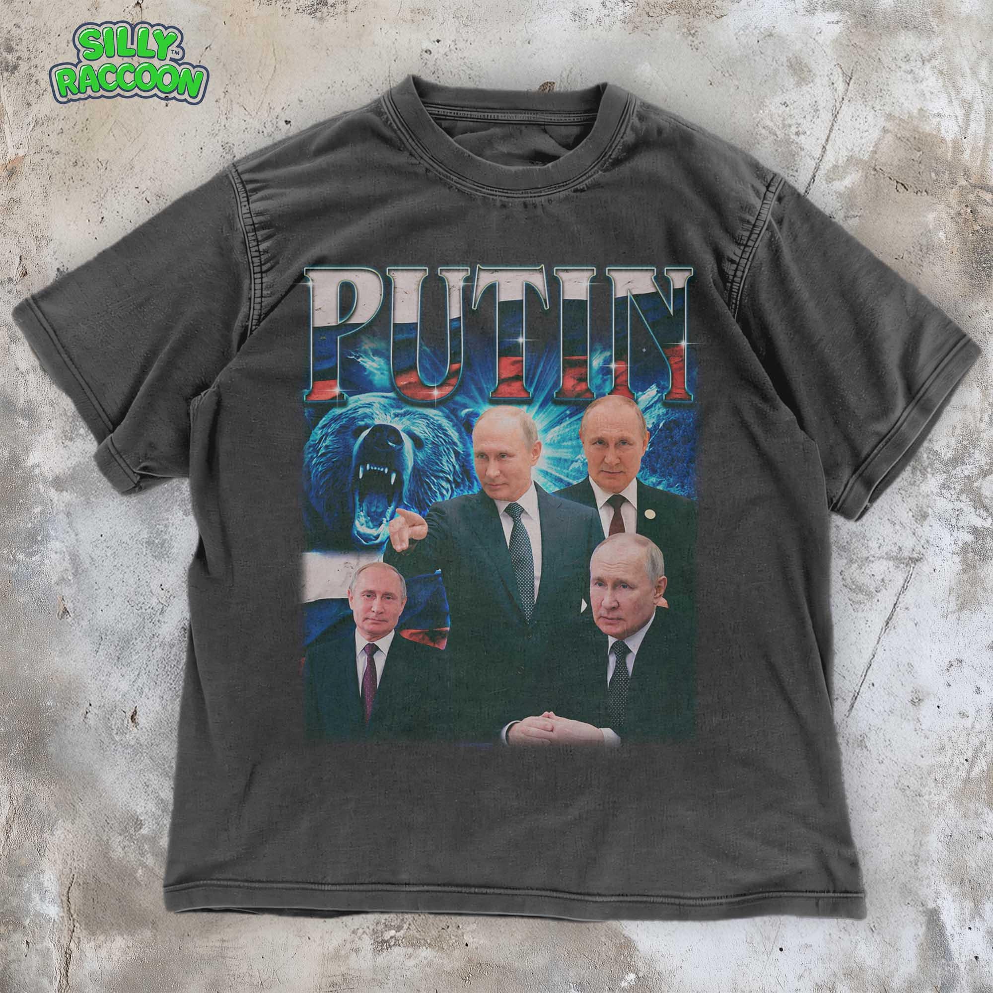 Putin Bear Retro 90s Shirt | Vladimir Putin Shirt | Funny Political T-Shirt | Russian Leader Graphic Tee | Vintage Style Tee