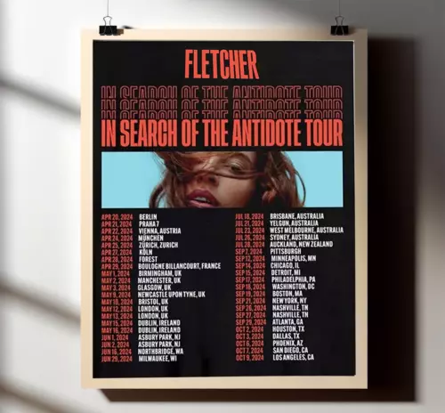 Fletcher In Search Of The Antidote Tour 2024 Poster Ship From US, Gift Poster