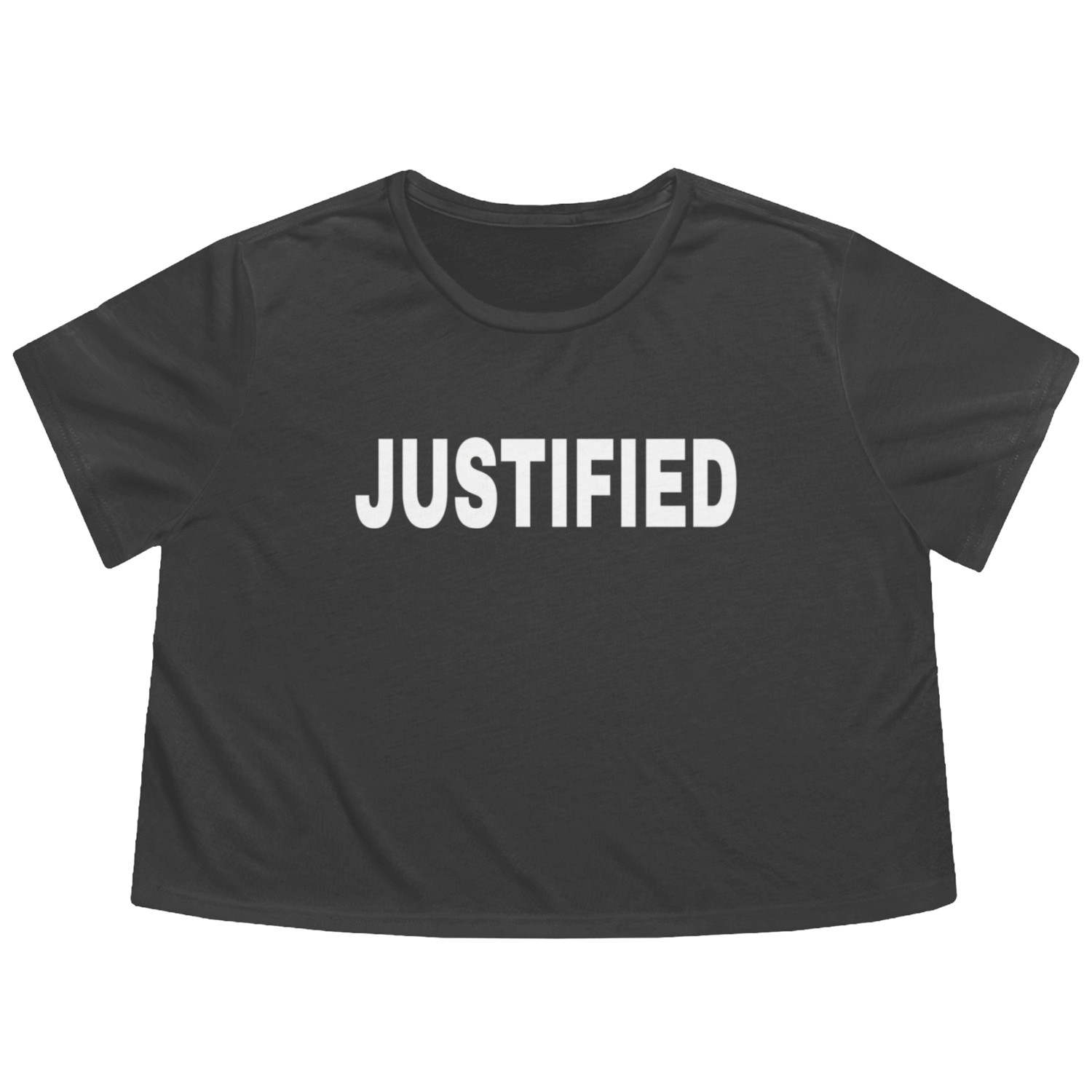 Justified Mood Emotion Bold White Flowy Cropped Tees