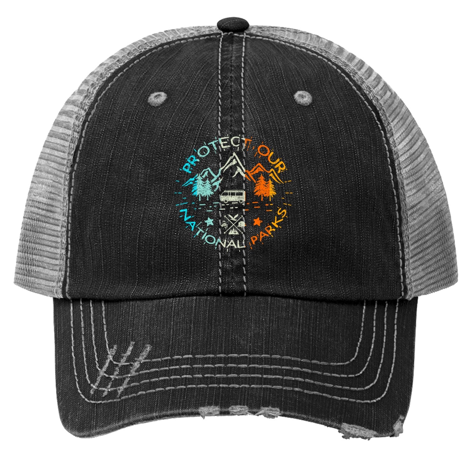 Protect Our Us 59 National Parks Preserve Camping Hiking Trucker Hat Trucker Hat