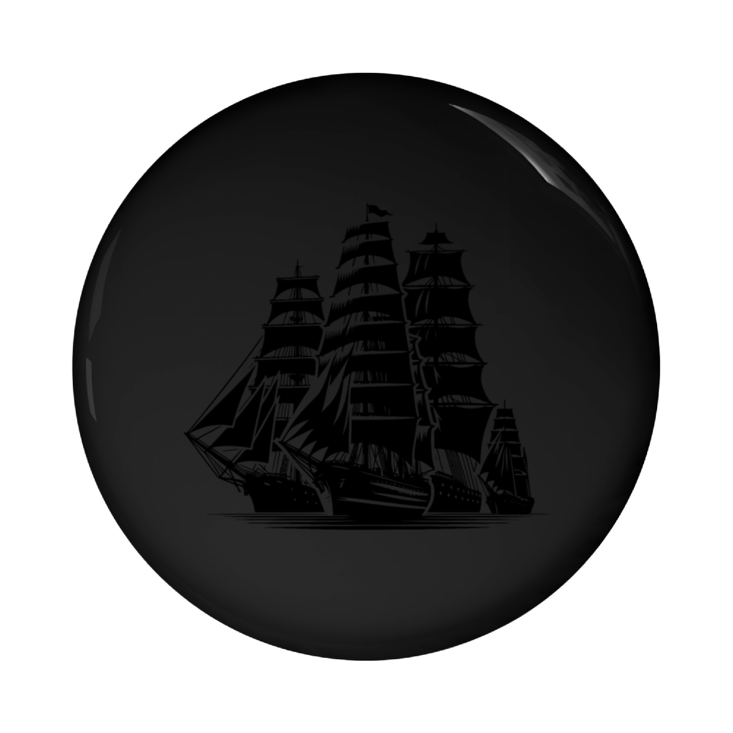 Huge Sailing Ships On Their Way Into The Harbor Pin Buttons