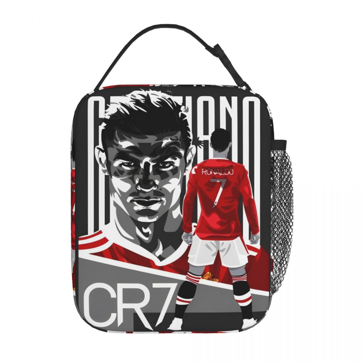 CR7 Ronaldos Football Soccer Lunch Bag, Portable Food Container Bags, Cooler Thermal Food Box, Back To School Gift